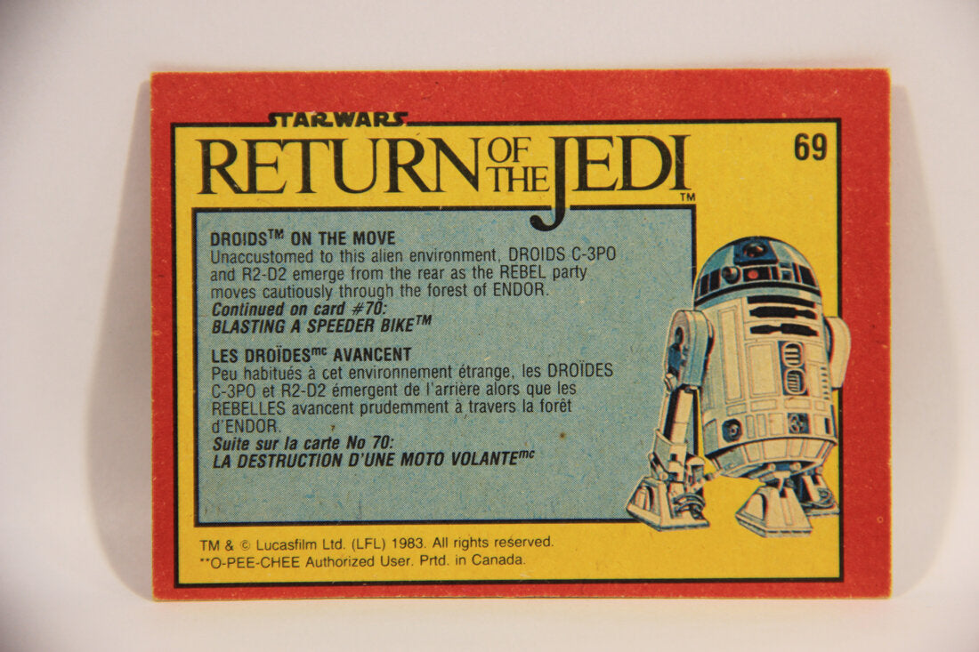 Star Wars ROTJ 1983 Trading Card #69 Droids On The Move FR-ENG Canada L004470