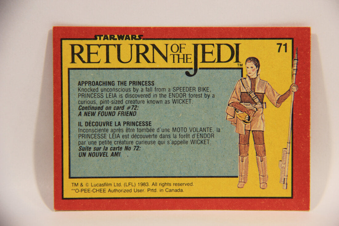Star Wars ROTJ 1983 Trading Card #71 Approaching The Princess FR-ENG Canada L004472