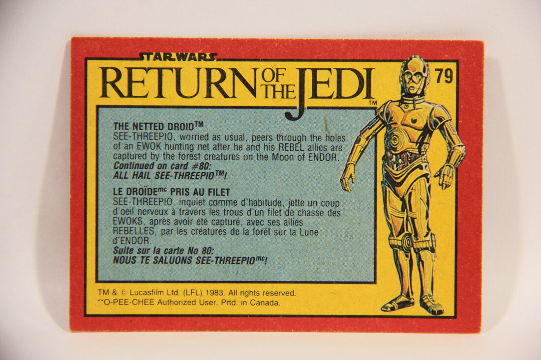 Star Wars ROTJ 1983 Trading Card #79 The Netted Droid FR-ENG Canada L004477