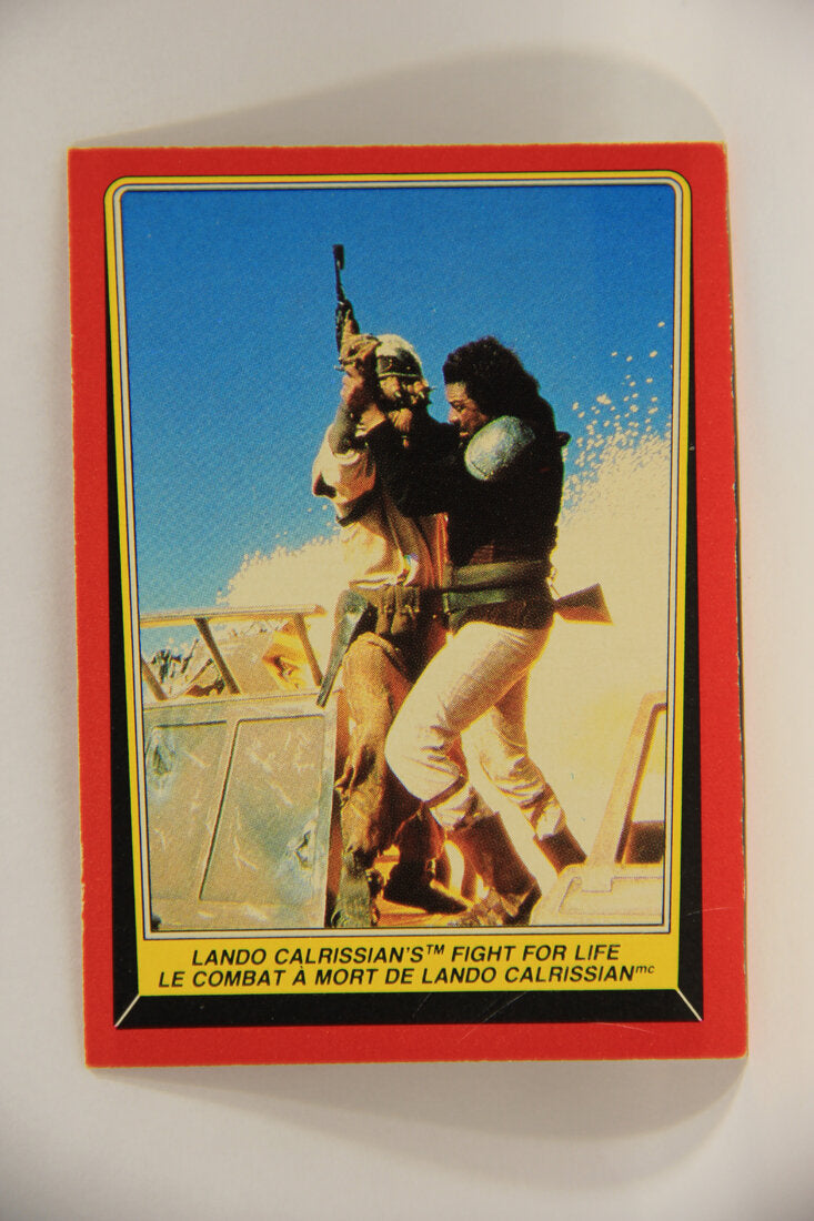 Star Wars ROTJ 1983 Trading Card #43 Lando Calrissian's Fight For Life FR-ENG Canada L004654