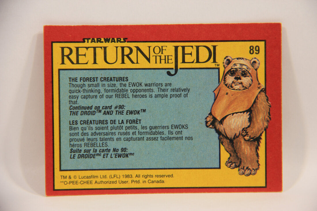 Star Wars ROTJ 1983 Trading Card #89 The Forest Creatures FR-ENG Canada L004658