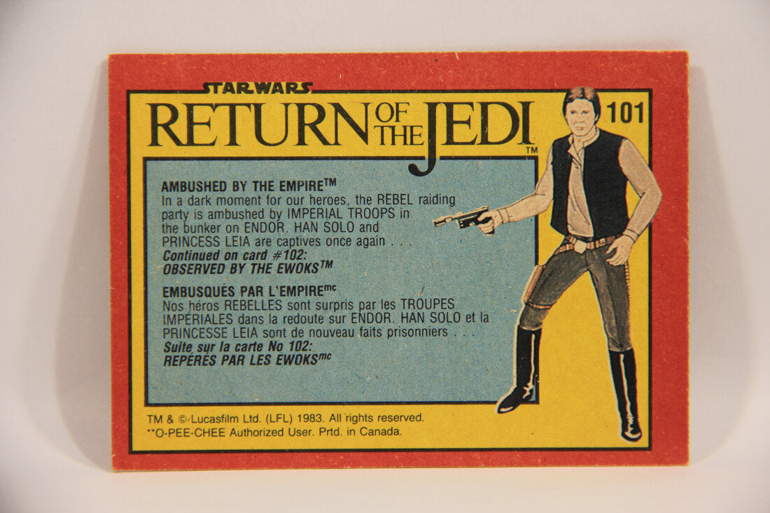 Star Wars ROTJ 1983 Trading Card #101 Ambushed By The Empire FR-ENG Canada L004659
