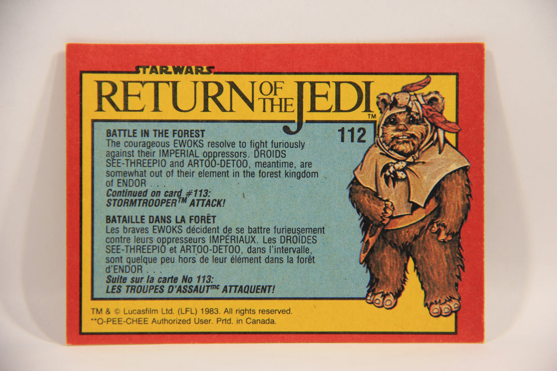 Star Wars ROTJ 1983 Trading Card #112 Battle In The Forest FR-ENG Canada L004661