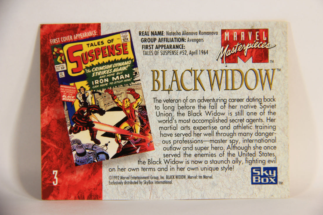 Marvel Masterpieces 1992 Trading Card #3 Black Widow ENG SkyBox L005099
