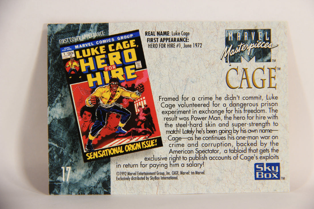 Marvel Masterpieces 1992 Trading Card #17 Cage ENG SkyBox L005113