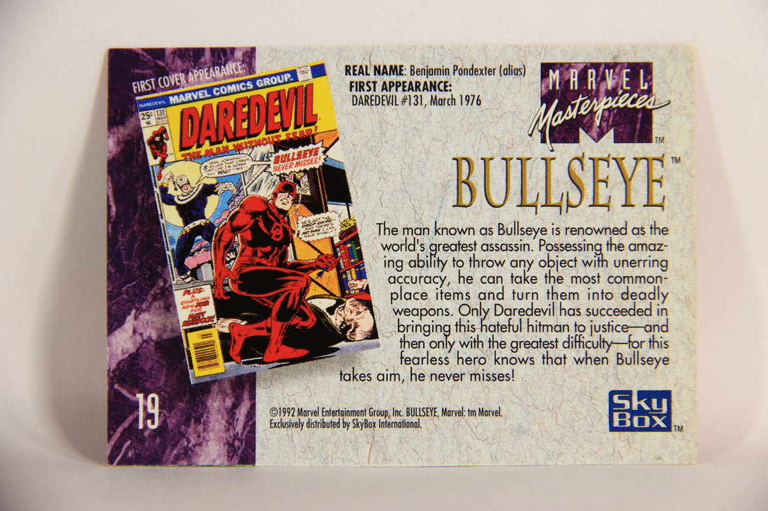 Marvel Masterpieces 1992 Trading Card #19 Bullseye ENG SkyBox L005115