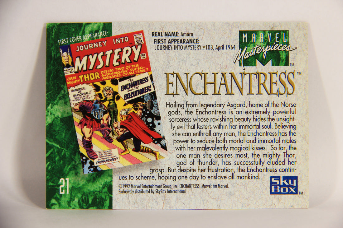 Marvel Masterpieces 1992 Trading Card #21 Enchantress ENG SkyBox L005117