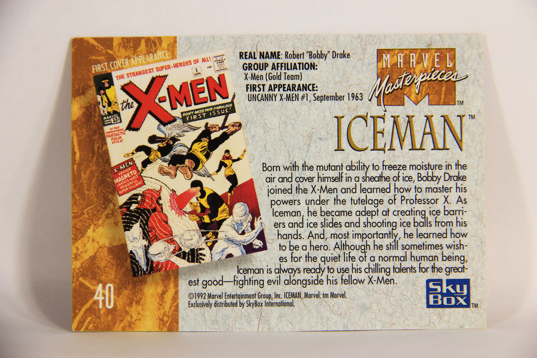 Marvel Masterpieces 1992 Trading Card #40 Iceman ENG SkyBox L005135