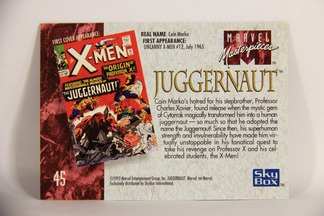 Marvel Masterpieces 1992 Trading Card #45 Juggernaut ENG SkyBox L005140