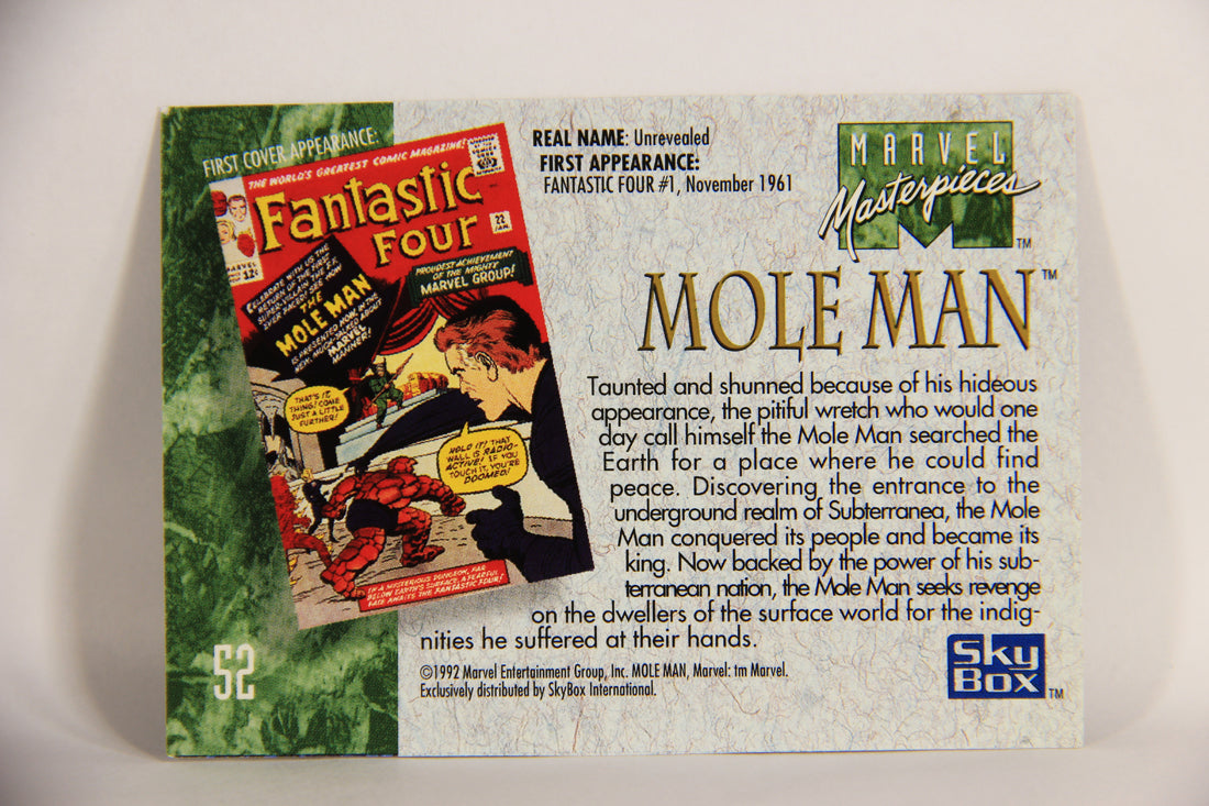 Marvel Masterpieces 1992 Trading Card #52 Mole Man ENG SkyBox L005147