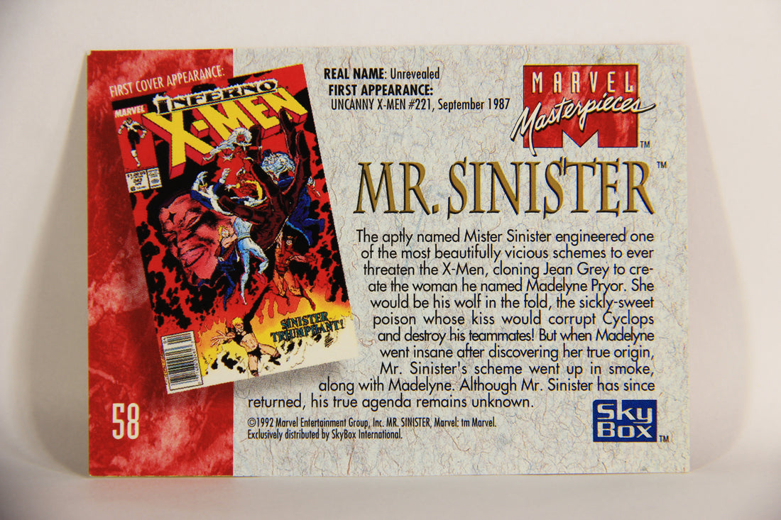 Marvel Masterpieces 1992 Trading Card #58 Mr. Sinister ENG SkyBox L005153
