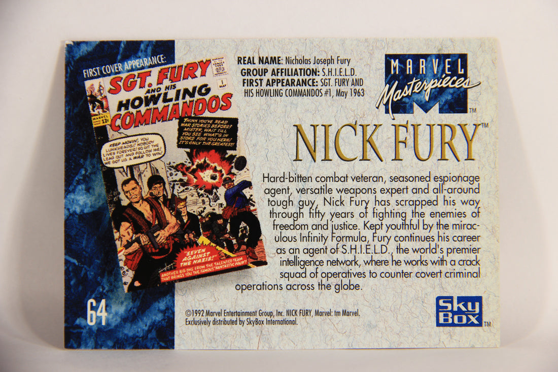 Marvel Masterpieces 1992 Trading Card #64 Nick Fury ENG SkyBox L005159