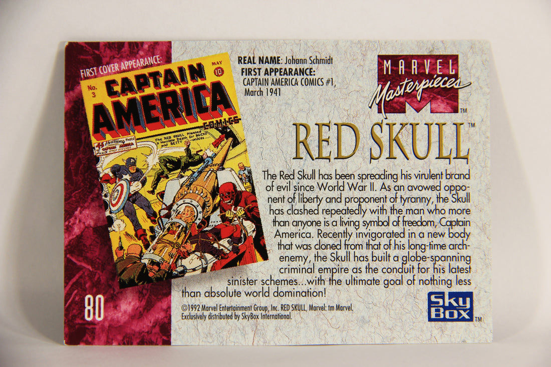 Marvel Masterpieces 1992 Trading Card #80 Red Skull ENG SkyBox L005175