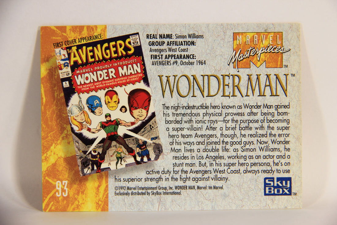 Marvel Masterpieces 1992 Trading Card #93 Wonder Man ENG SkyBox L005188