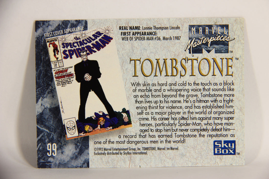 Marvel Masterpieces 1992 Trading Card #99 Tombstone ENG SkyBox L005194