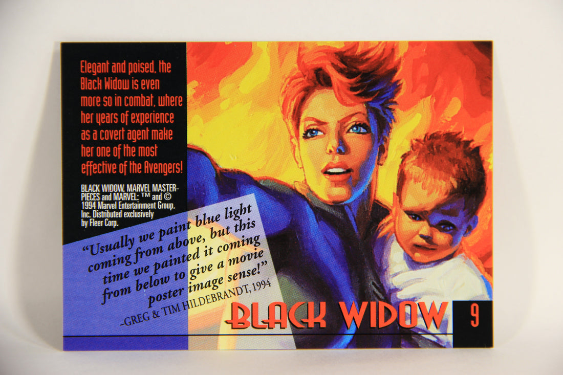 Marvel Masterpieces 1994 Trading Card #9 Black Widow ENG Fleer L005209