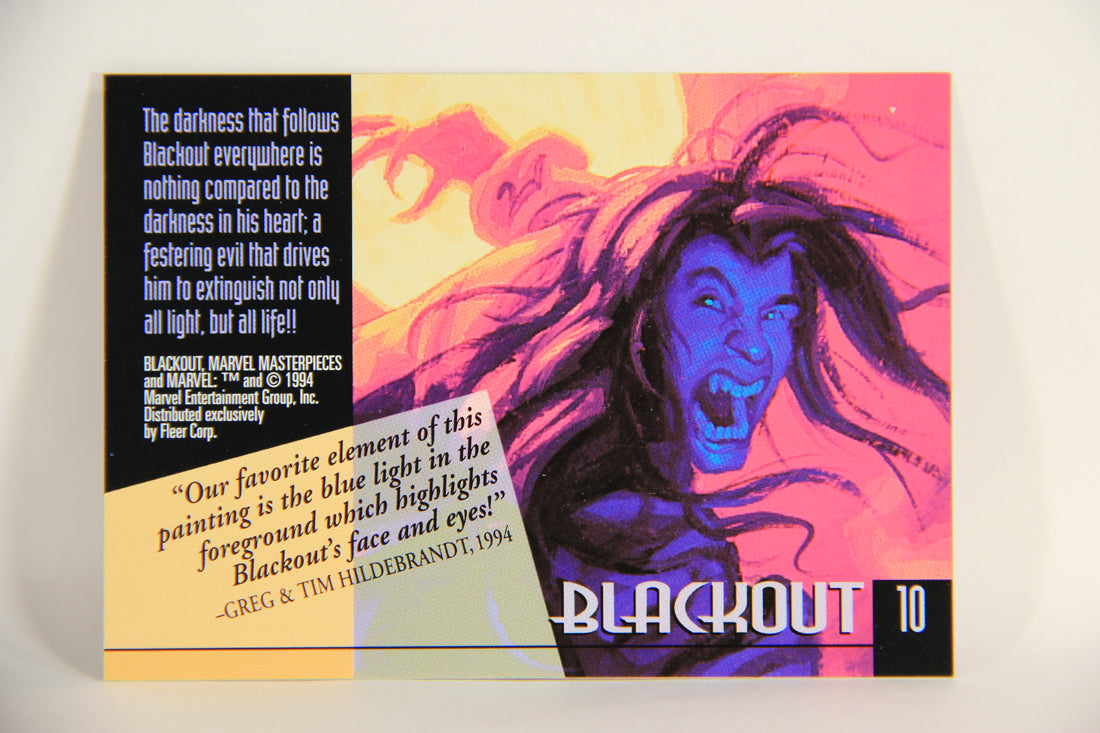 Marvel Masterpieces 1994 Trading Card #10 Blackout ENG Fleer L005210