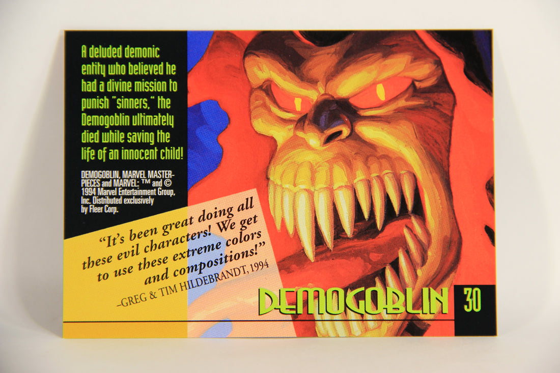 Marvel Masterpieces 1994 Trading Card #30 Demogoblin ENG Fleer L005230