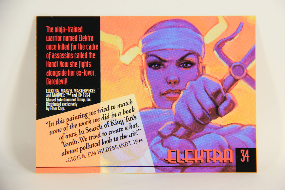 Marvel Masterpieces 1994 Trading Card #34 Elektra ENG Fleer L005234