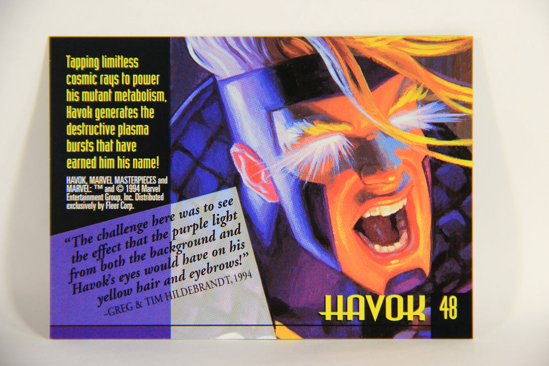 Marvel Masterpieces 1994 Trading Card #48 Havok ENG Fleer L005248