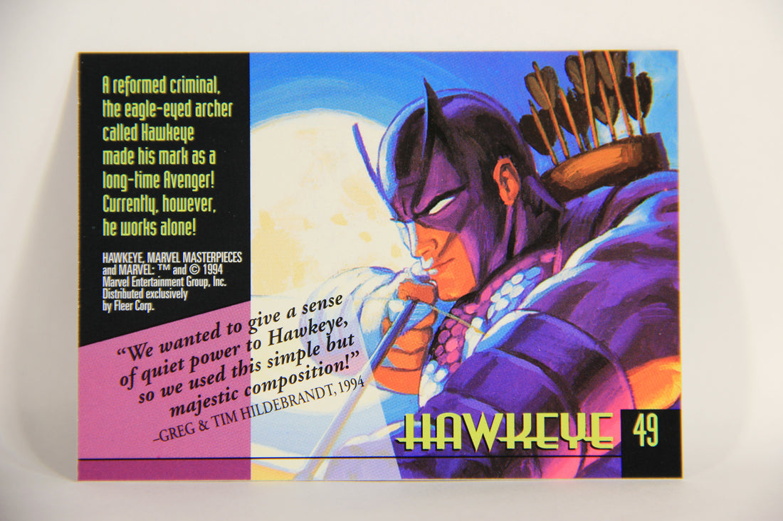 Marvel Masterpieces 1994 Trading Card #49 Hawkeye ENG Fleer L005249