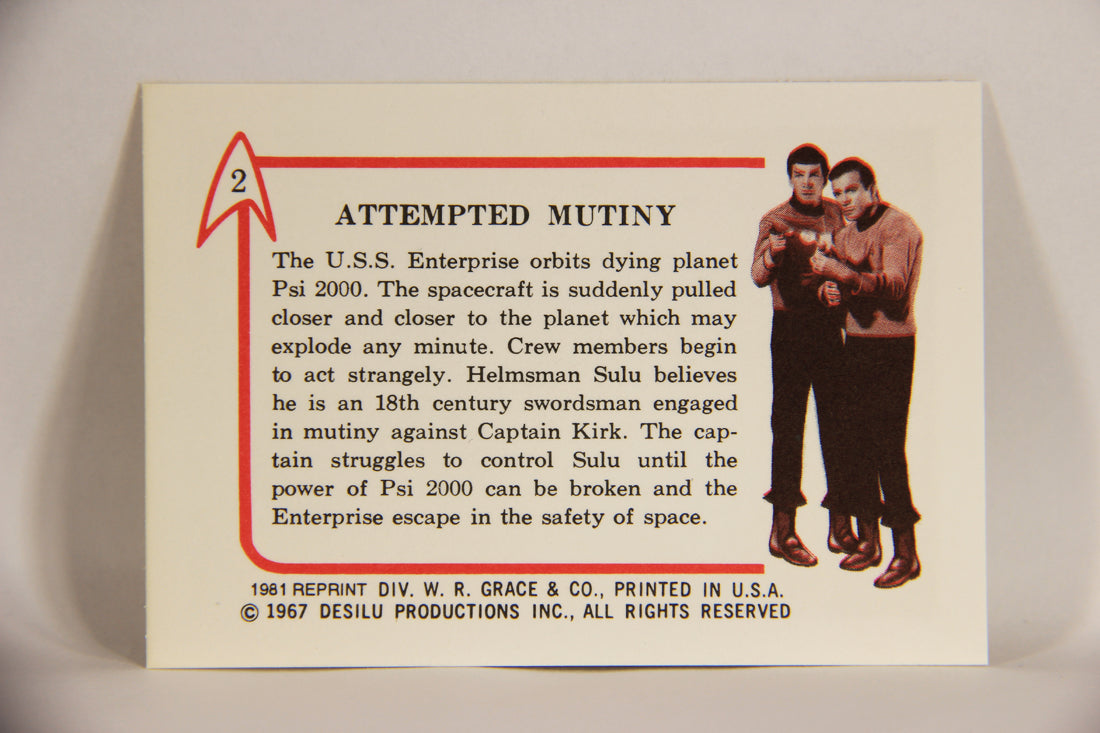 Star Trek 1981 REPRINT 1967 Leaf Trading Card #2 Attempted Mutiny L005363