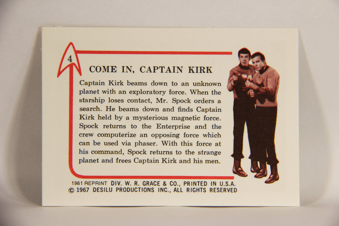 Star Trek 1981 REPRINT 1967 Leaf Trading Card #4 Come In Captain Kirk L005365