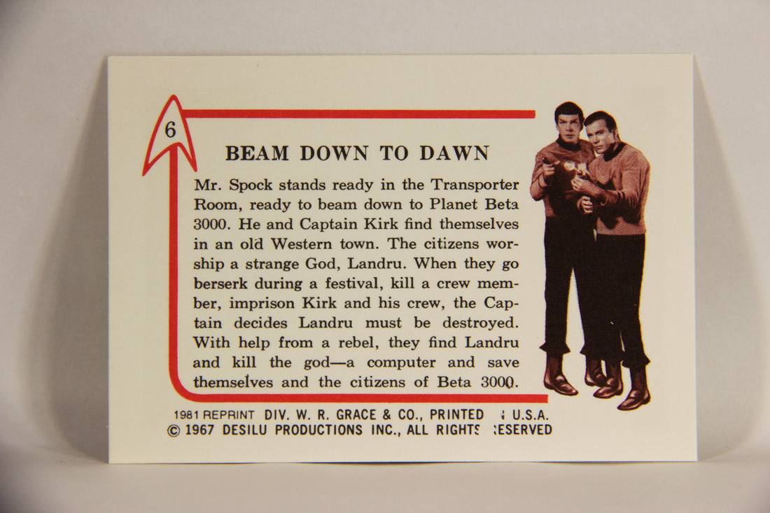 Star Trek 1981 REPRINT 1967 Leaf Trading Card #6 Beam Down To Dawn L005367