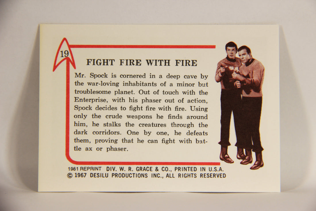 Star Trek 1981 REPRINT 1967 Leaf Trading Card #19 Fight Fire With Fire L005380