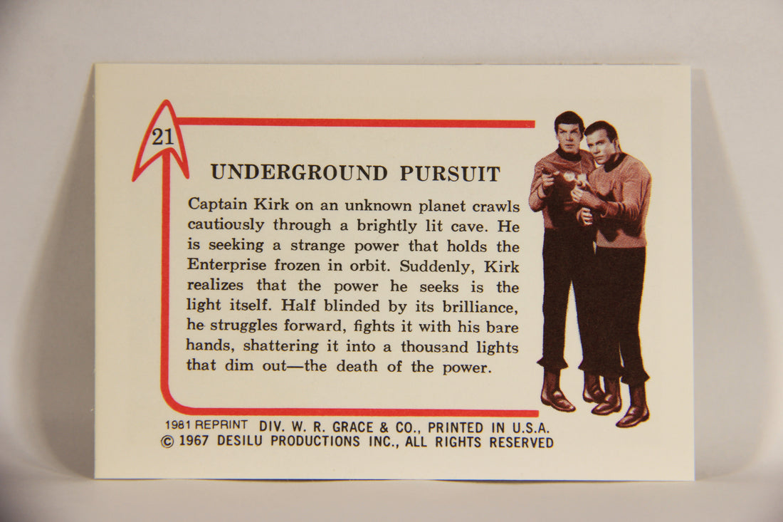 Star Trek 1981 REPRINT 1967 Leaf Trading Card #21 Underground Pursuit L005382