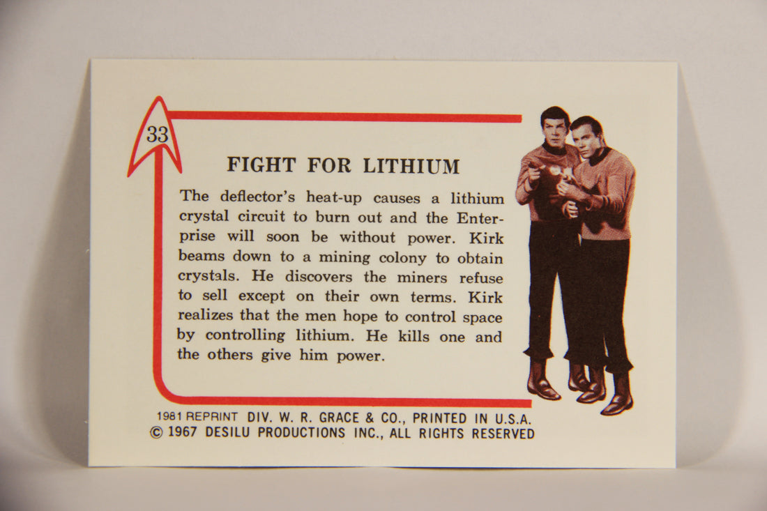 Star Trek 1981 REPRINT 1967 Leaf Trading Card #33 Fight For Lithium L005394