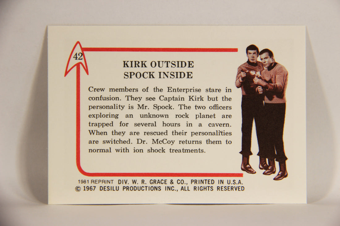 Star Trek 1981 REPRINT 1967 Leaf Trading Card #42 Kirk Outside Spock Inside L005403