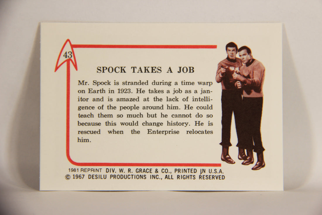 Star Trek 1981 REPRINT 1967 Leaf Trading Card #43 Spock Takes A Job L005404