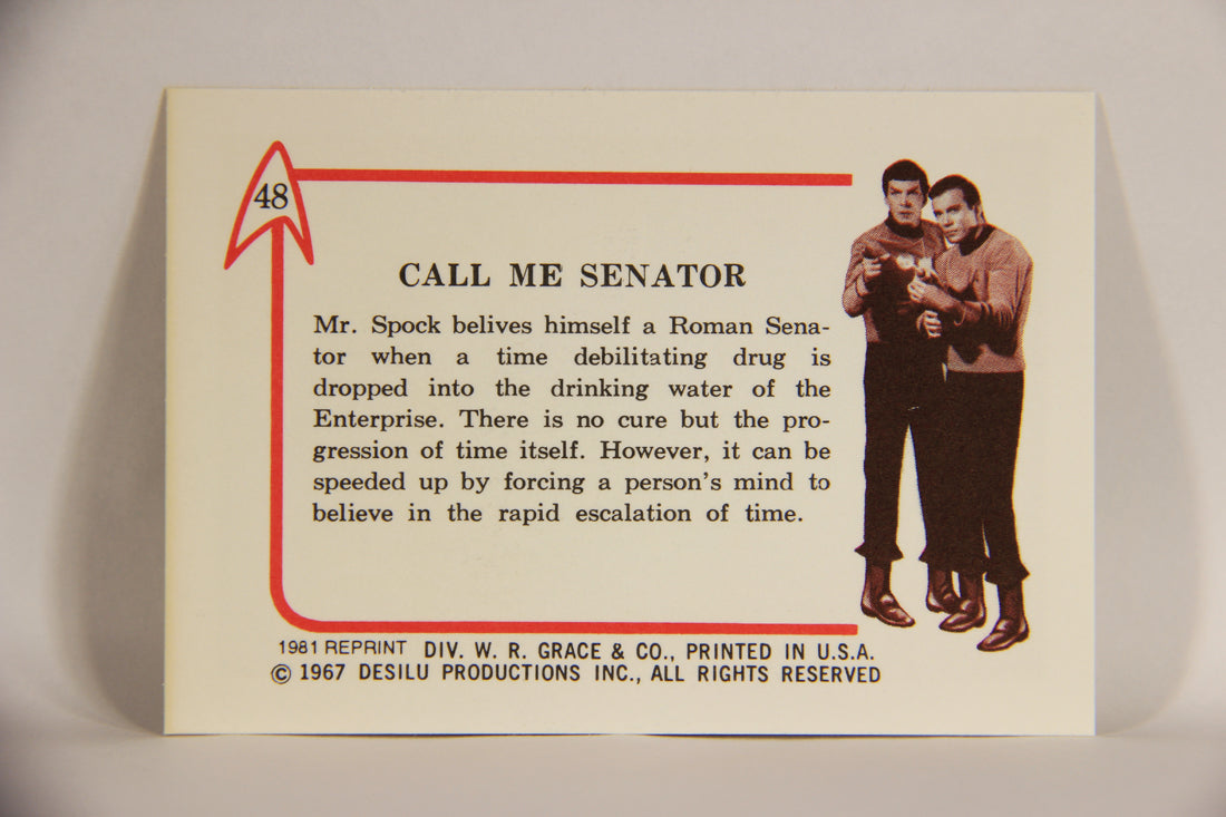 Star Trek 1981 REPRINT 1967 Leaf Trading Card #48 Call Me Senator L005409