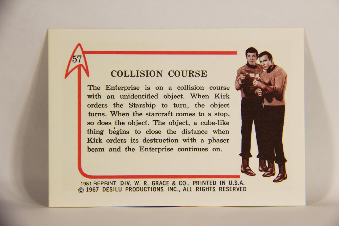 Star Trek 1981 REPRINT 1967 Leaf Trading Card #57 Collision Course L005418