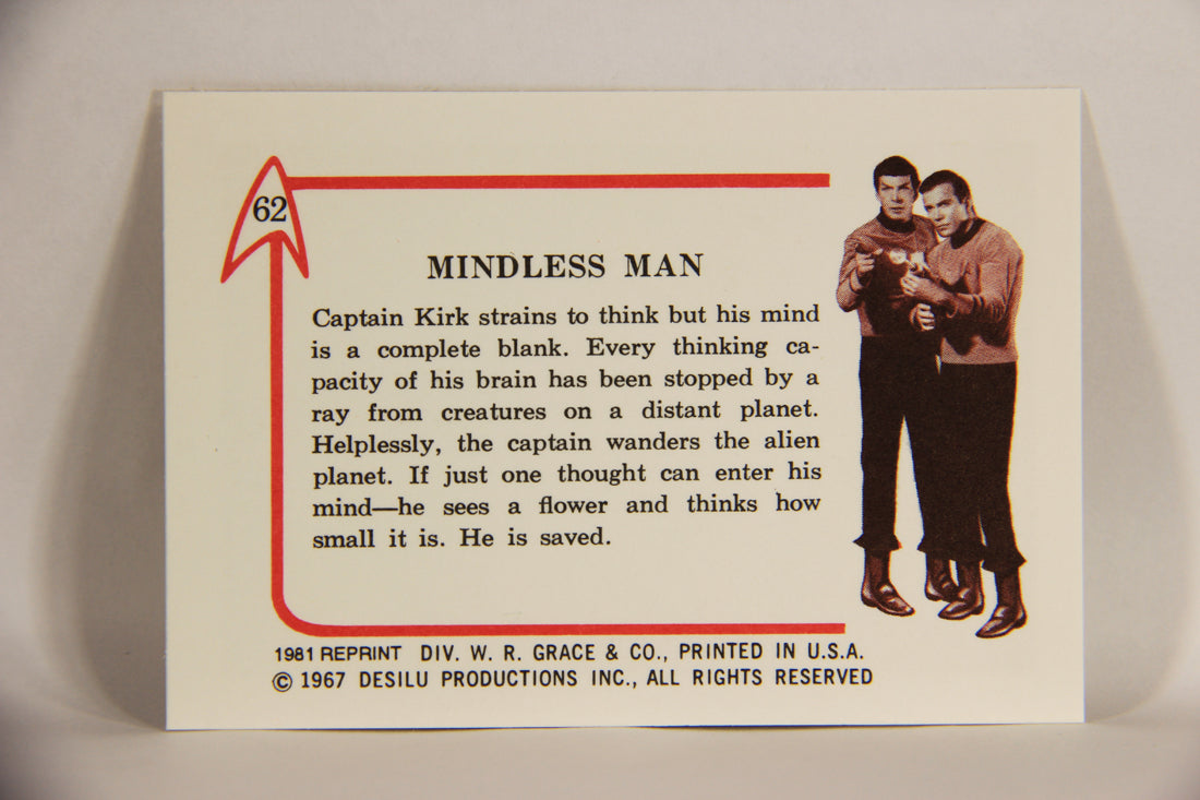 Star Trek 1981 REPRINT 1967 Leaf Trading Card #62 Mindless Man L005423