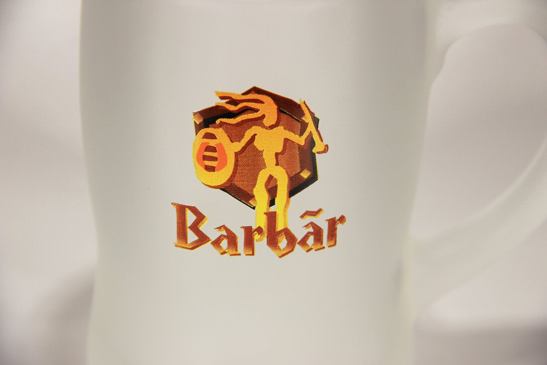 Barbâr Beer Frosted Mug Belgium Barbarian Logo L005675