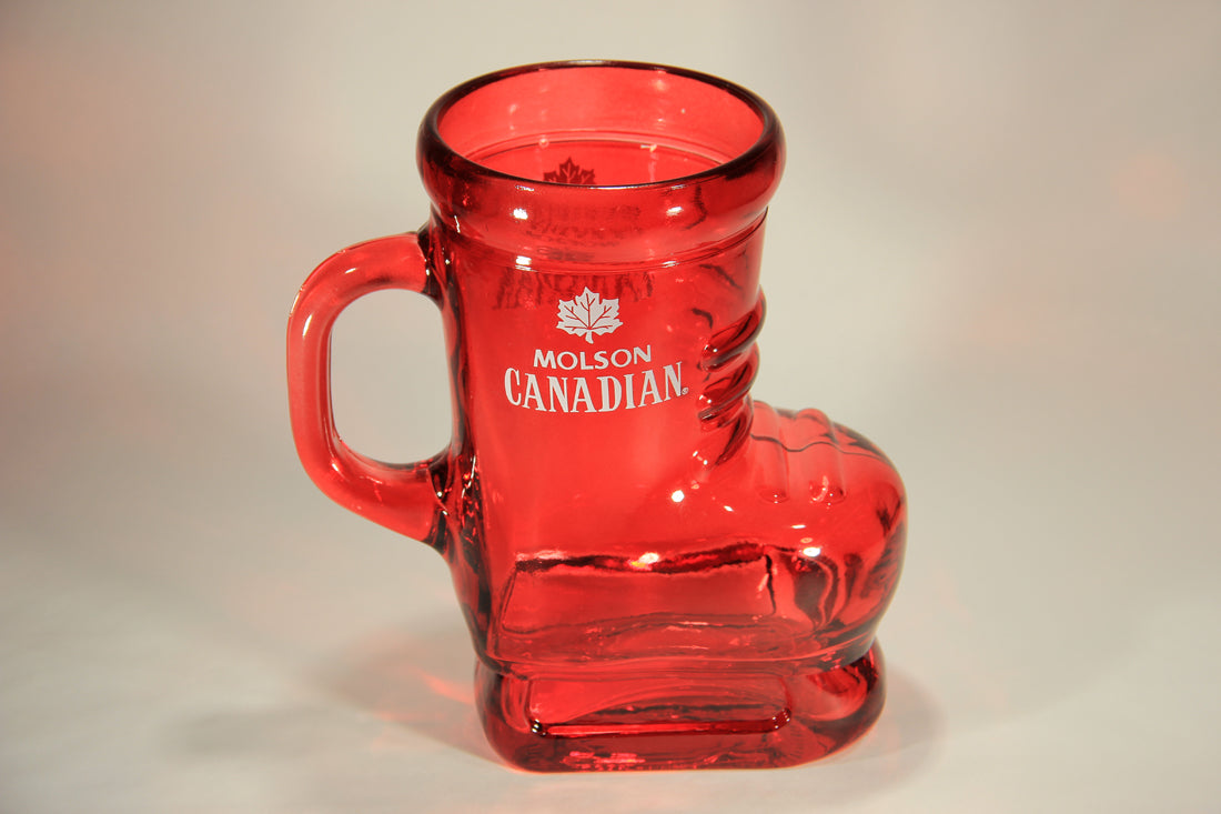 Molson Canadian Red Skate Mug Shaped Beer Glass Canada Maple Leaf Logo L005688