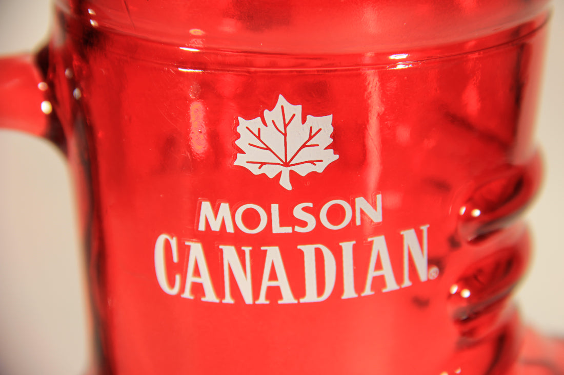 Molson Canadian Red Skate Mug Shaped Beer Glass Canada Maple Leaf Logo L005688