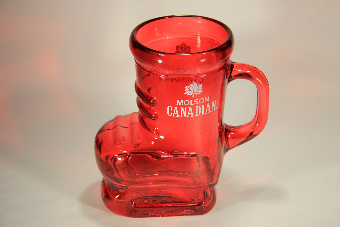 Molson Canadian Red Skate Mug Shaped Beer Glass Canada Maple Leaf Logo L005688