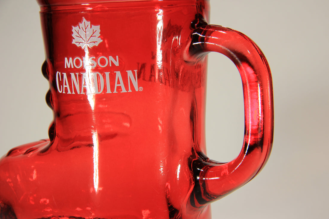 Molson Canadian Red Skate Mug Shaped Beer Glass Canada Maple Leaf Logo L005688