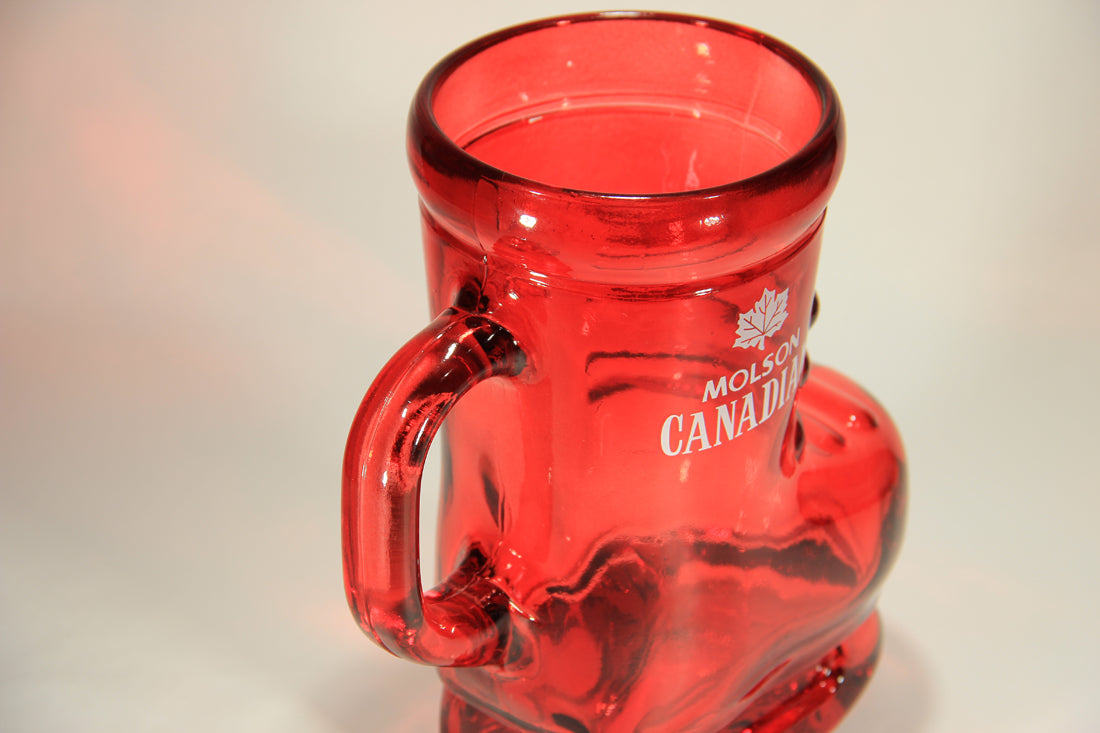 Molson Canadian Red Skate Mug Shaped Beer Glass Canada Maple Leaf Logo L005688