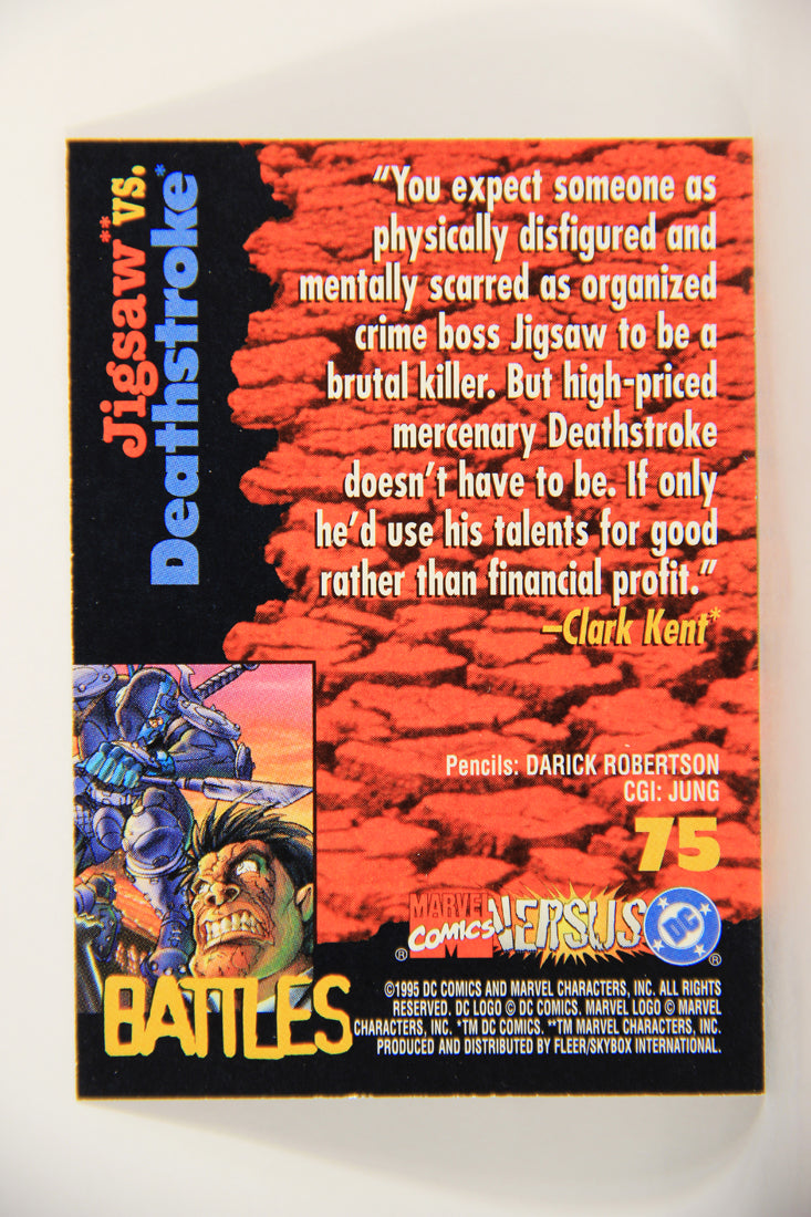 DC Versus Marvel Comics 1995 Trading Card #75 Jigsaw Vs Deathstroke ENG L005871