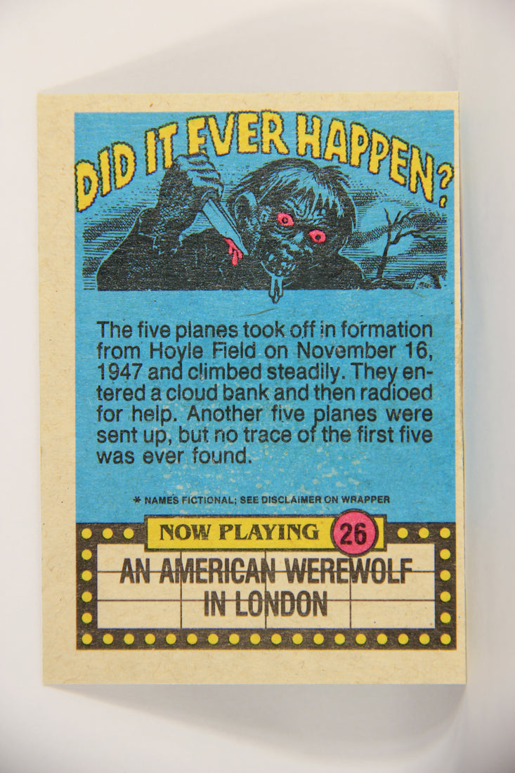 Fright Flicks 1988 Trading Card #26 Sorry Wrong Answer AAWIL L005944