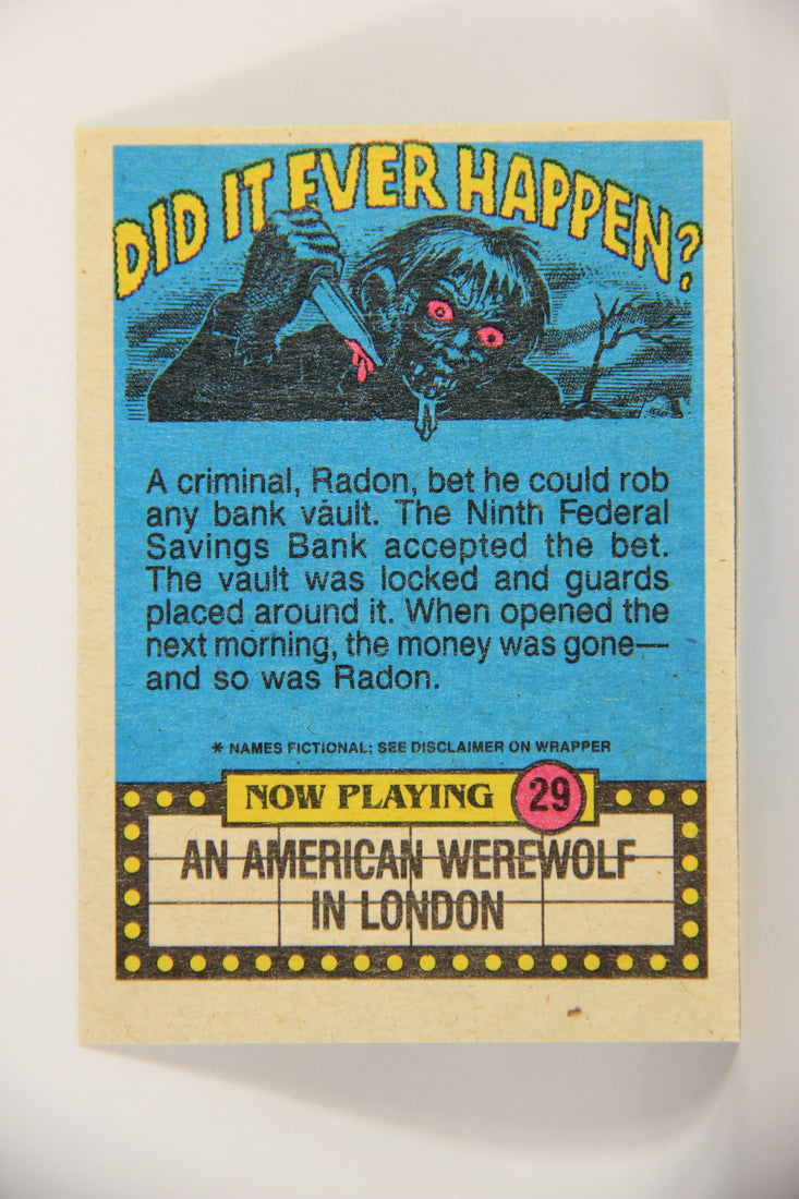 Fright Flicks 1988 Trading Card #29 Now You Put On The Bunny Outfit AAWIL L005947