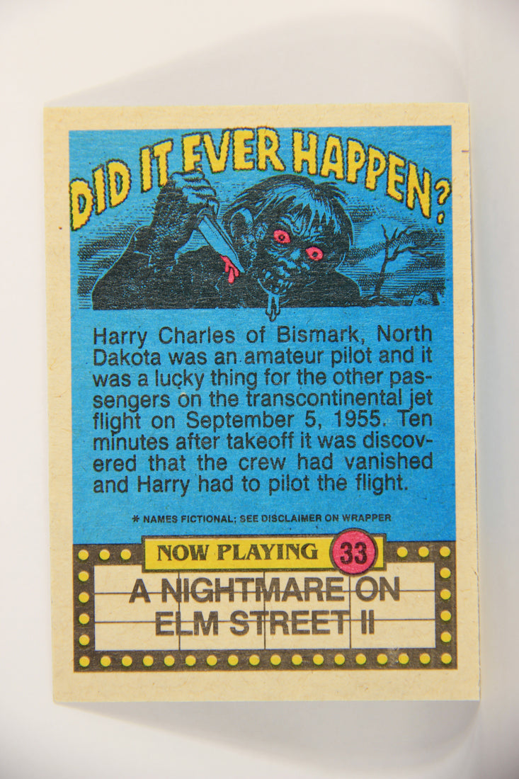 Fright Flicks 1988 Card #33 Oh No Now I'll Need To Buy New Gloves NOES L005951
