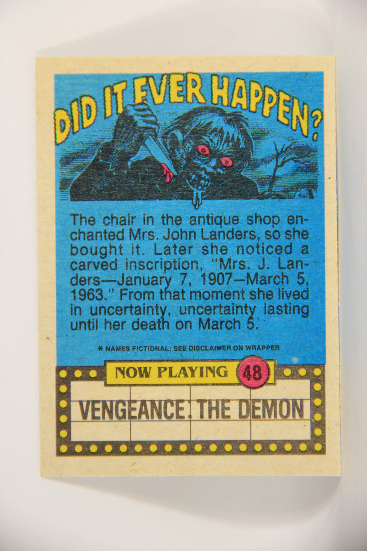 Fright Flicks 1988 Trading Card #48 The Unkindest Cut of All Pumpkinhead L005966