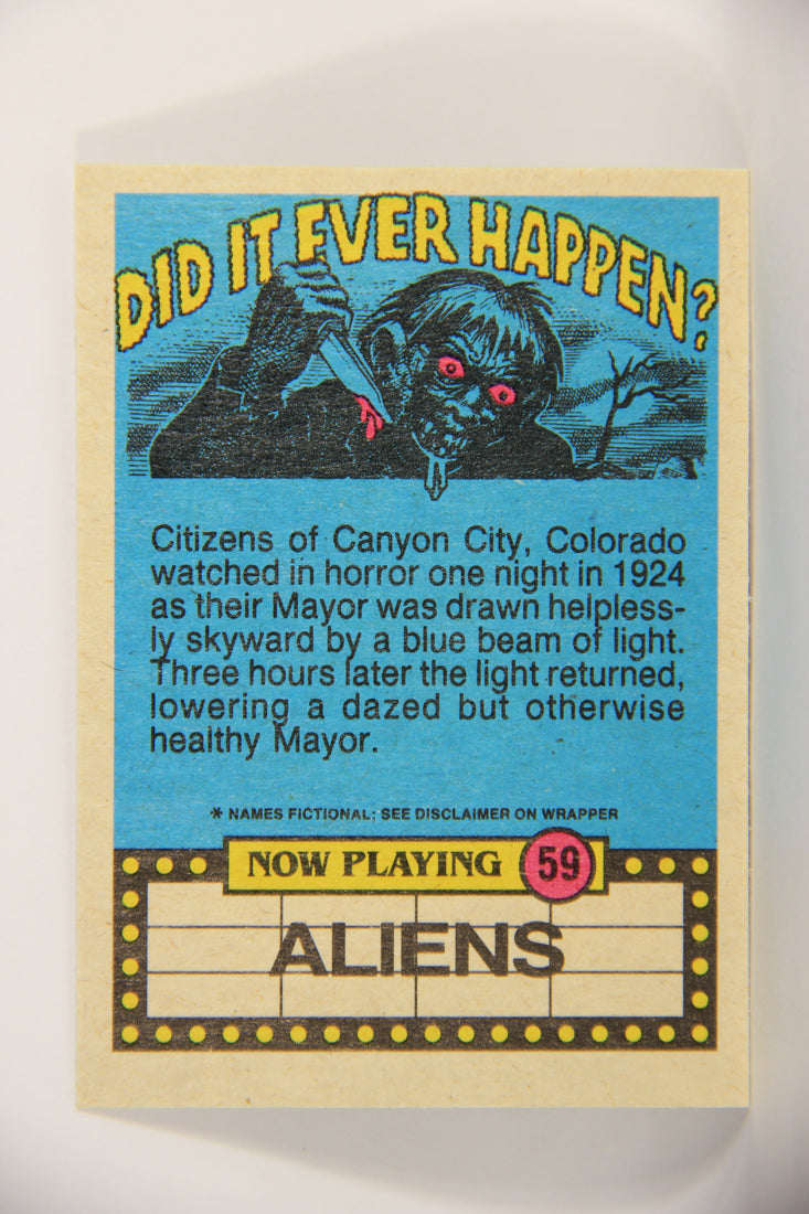 Fright Flicks 1988 Trading Card #59 Label Said Not To Open Before Christmas L005977
