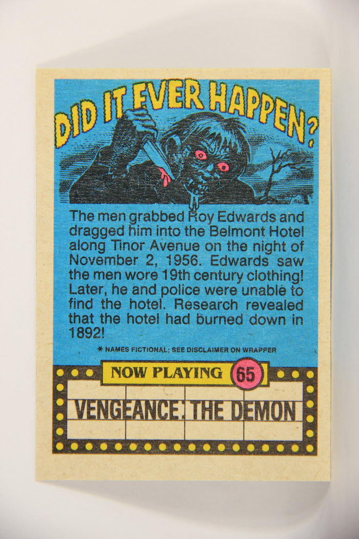 Fright Flicks 1988 Trading Card #65 Cheese Pumpkinhead Vengeance The Demon L005983