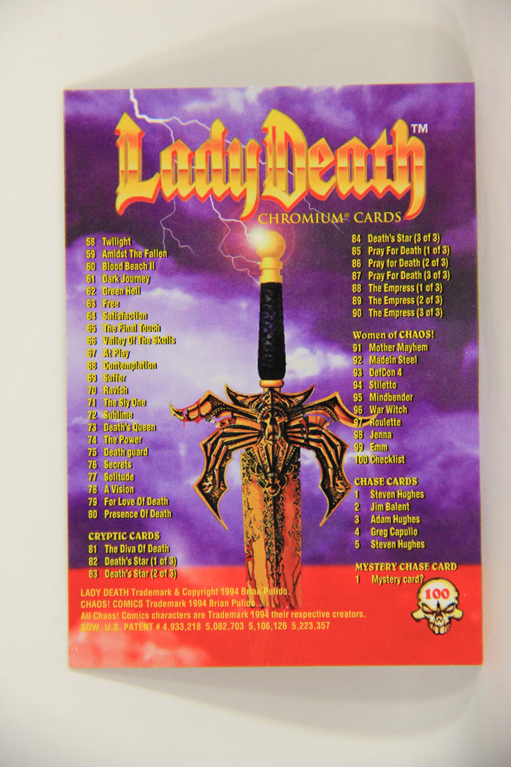 Lady Death Chromium 1994 Card #100 Chromium Cards Checklist ENG L006331